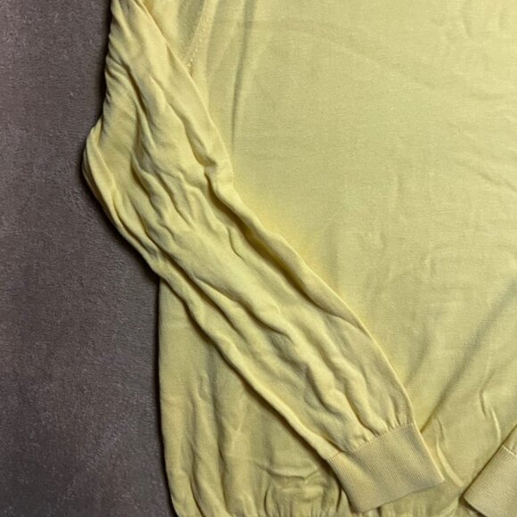 Nautica Luxury Performance XL Long Sleeve Knit Pullover Sweater Pale Yellow (Z) - Picture 3 of 7